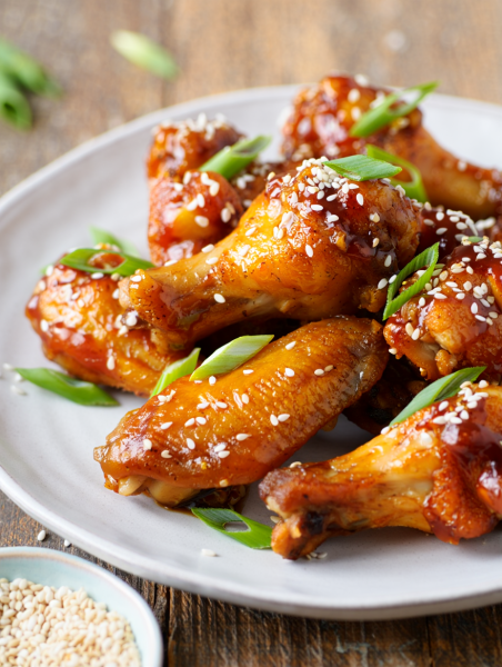 Air Fryer Chicken Wings with Honey and Sesame - British Main Course
