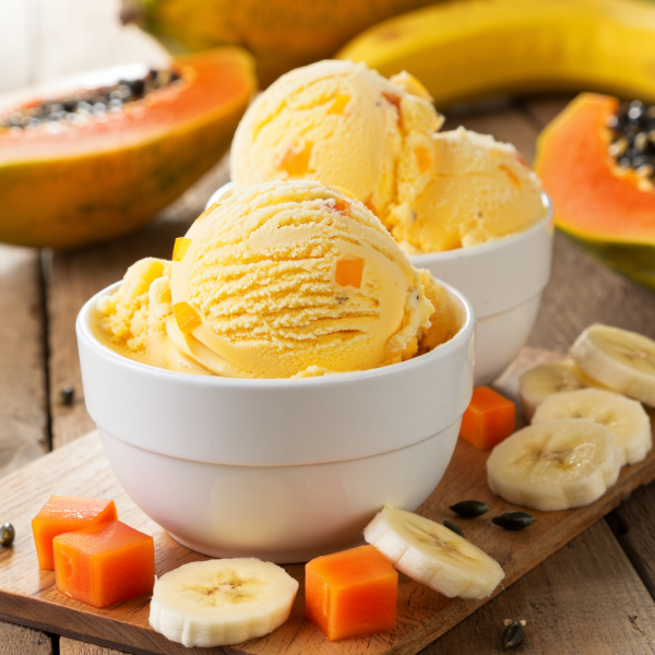 Banana Papaya Ice Cream - French Dessert