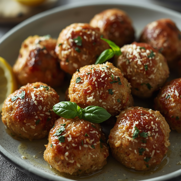 Basil & Lemon Chicken Meatballs - Italian Main Course