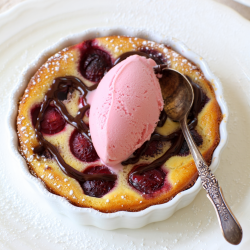 Cherry Clafoutis with Cherry Ice Cream