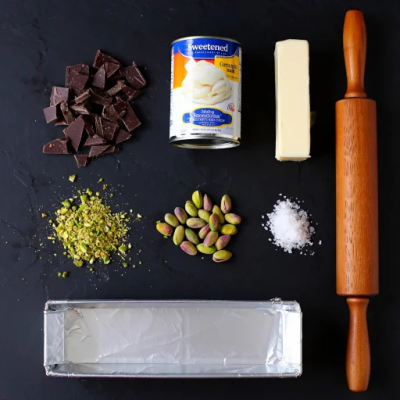 Ingredients for Chocolate Pistachio Fudge