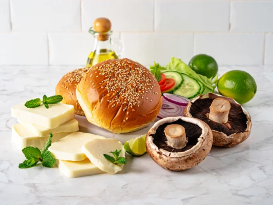 Ingredients for Easy Halloumi Burgers