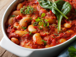 Gigantes with Tomatoes and Greens