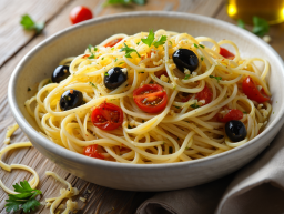 Linguini with Olives and Tomatoes
