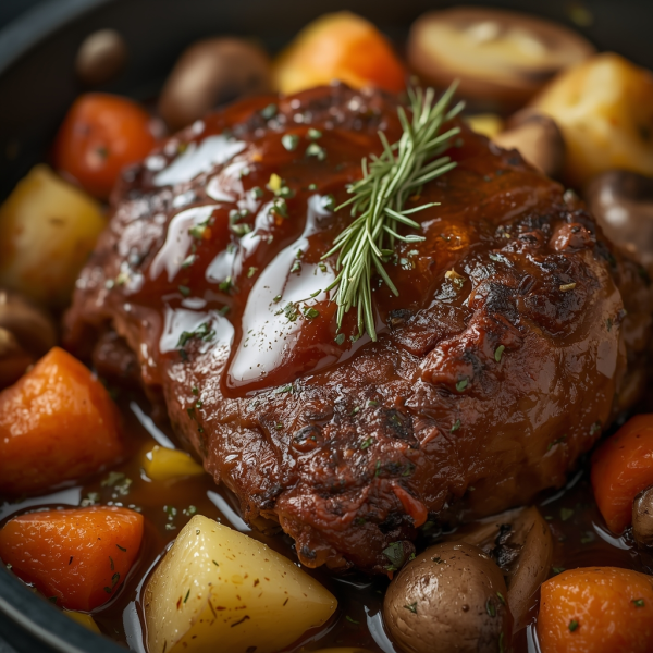 Pressure Cooker Pot Roast with Balsamic and Rosemary - American Main Dish