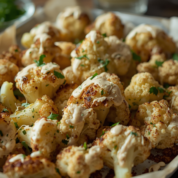 Roasted Cauliflower with Tahini Ranch - American Side Dish