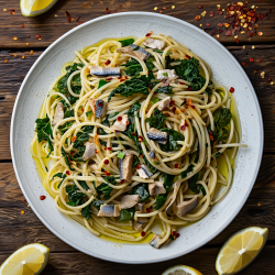 Sardine and Kale Spaghetti