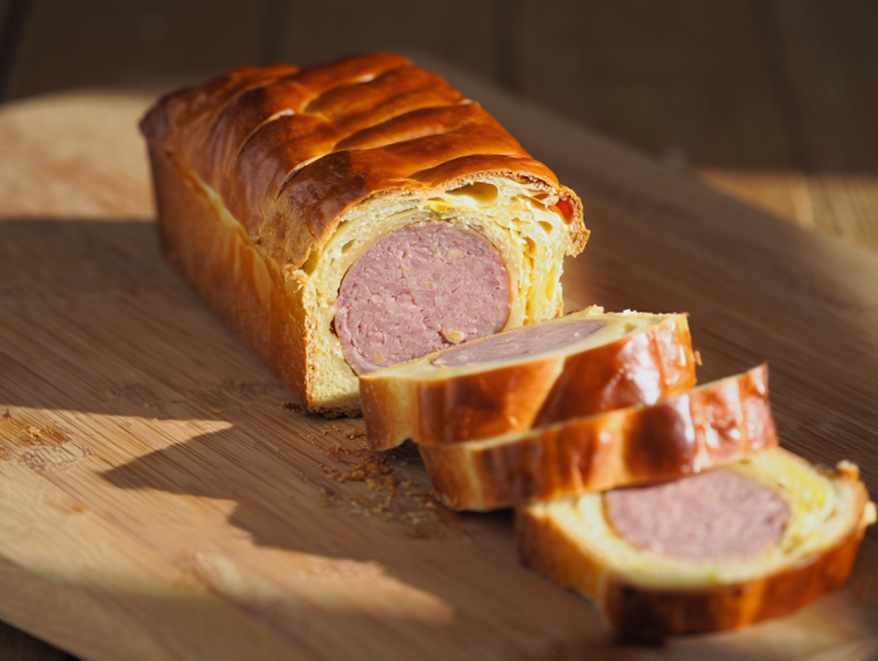 Saucisson in Pistachio Brioche - French Main Dish