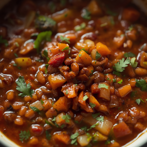 Spicy Lentil Soup with Chilli Oil - Mediterranean Soup