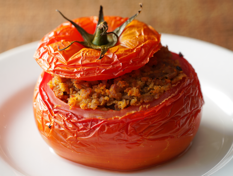 Stuffed Tomatoes with Beef and Curry - French Main Dish