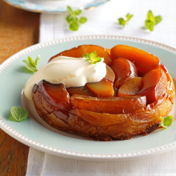 Tarte Tatin with Calvados Cream - French Dessert