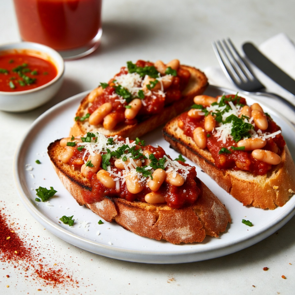 White Bean Toasts with Tomato Sauce - French Main Course